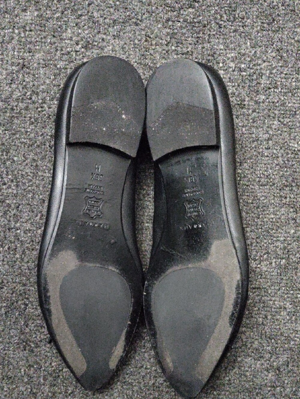 Margaux Black Pointed Toe Leather Ballet Flats with Bow - Picture 10 of 10